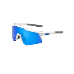  Ride 100% Speedcraft XS Matte White Blue Multilayer Mirror Lens