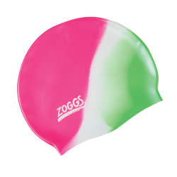 Шапочка для плавания Zoggs Silicone Plain, Pink/White/Green