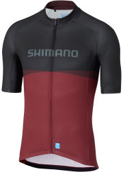 Джерси велосипедный Shimano Team 2 Short Sleeve Jersey черно-бордовый