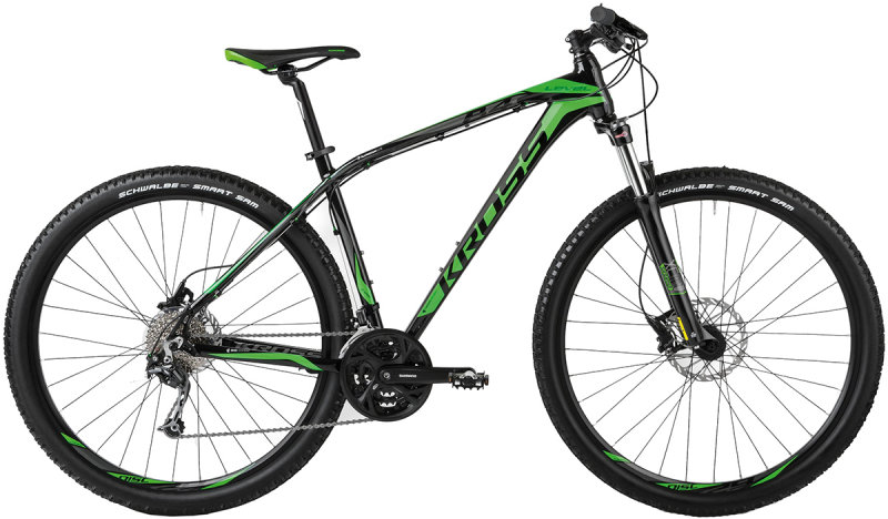 Велосипед Kross LEVEL B4 29 black-green glossy Черный