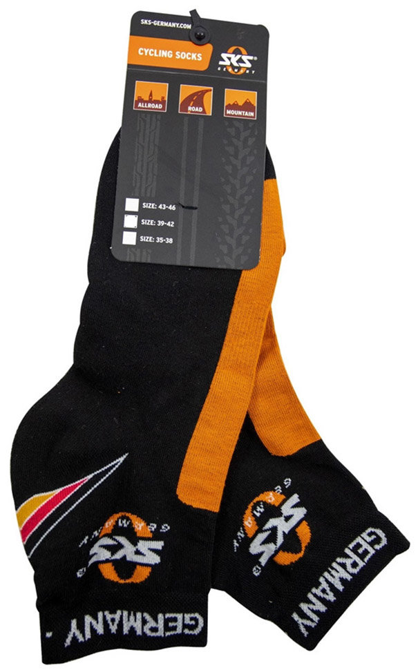 Носки велосипедные SKS Germany Cycling Socks Black/Orange 664855