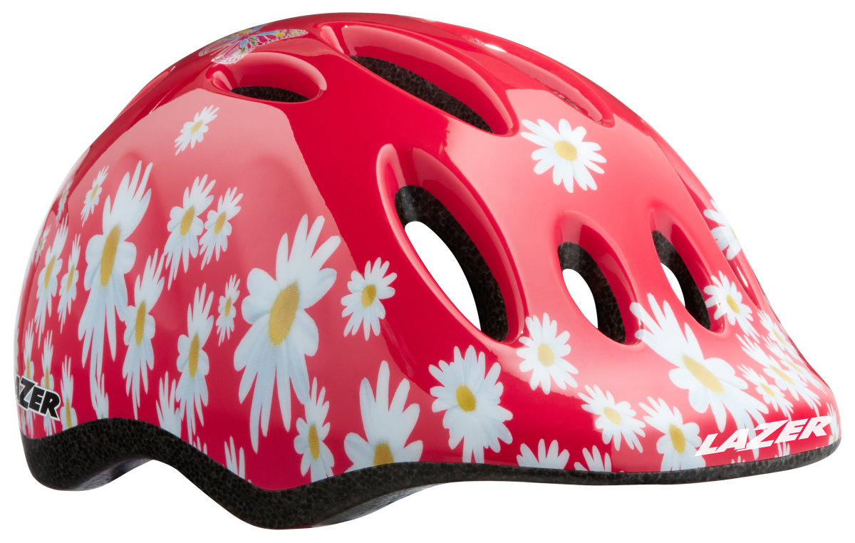 Шлем Lazer Max+ красно-белый "цветки" 3716019
