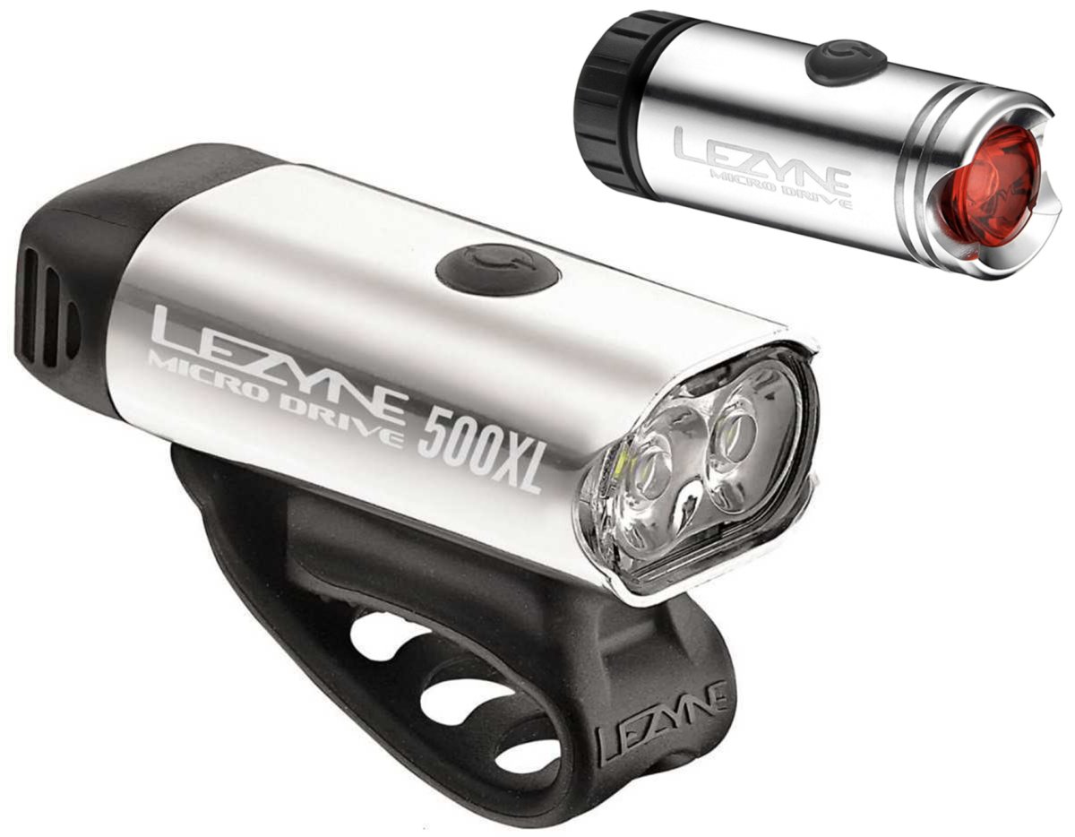 Комплект света Lezyne Micro Drive 500XL/Micro Drive Pair (500/180 Lumens) серебристый 4712805 989843