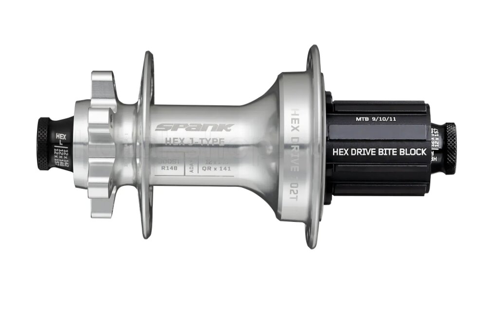Втулка Spank HEX J-TYPE Boost R148 HG 32H, задня, Raw Silver