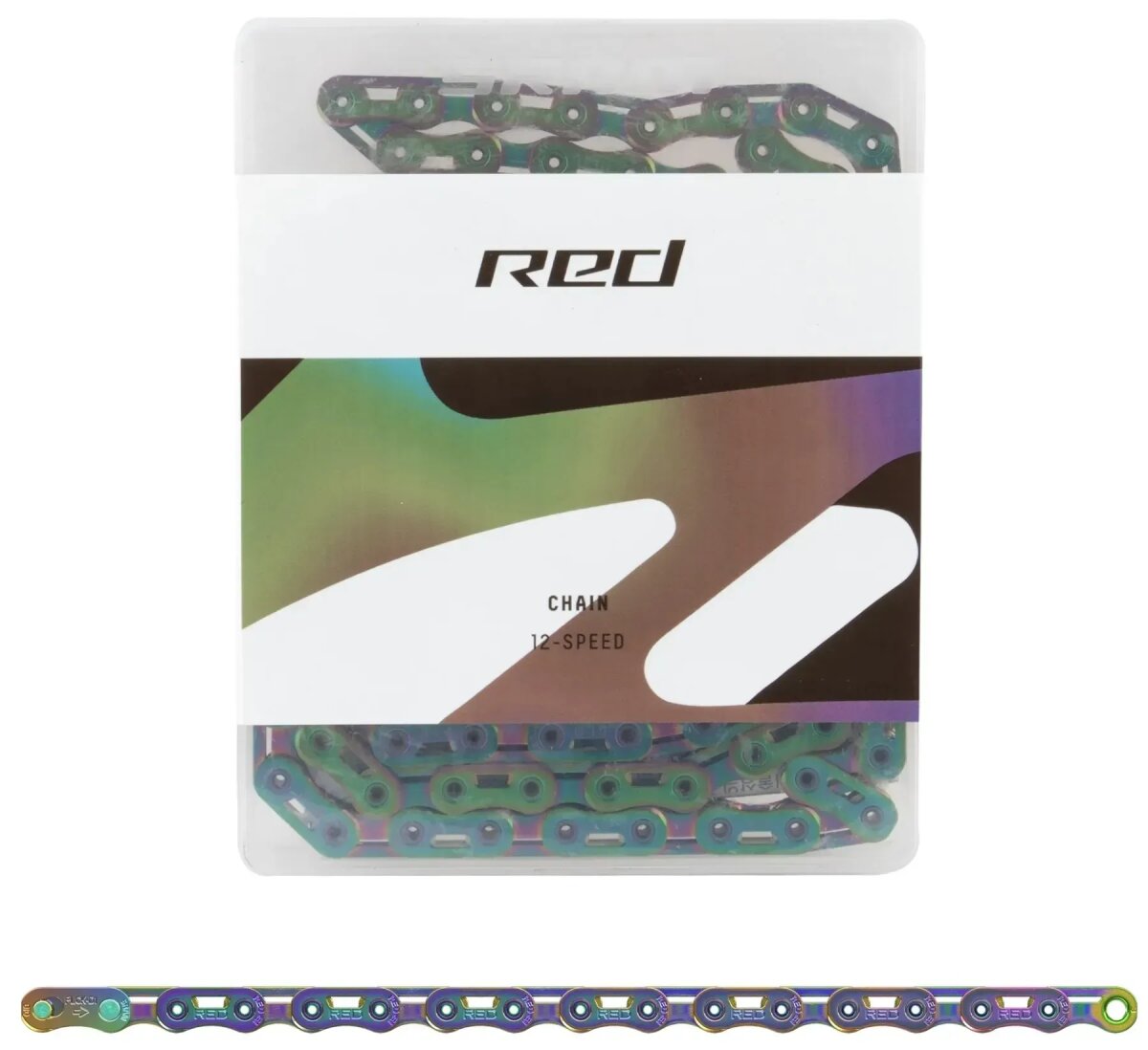 Цепь Sram Red E1 Flattop 126 Rainbow PowerLock різнобарвний