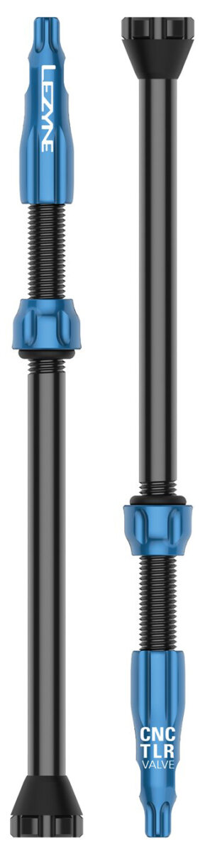 Комплект ниппелей Lezyne CNC TLR Valves 80mm (2 pcs) черно-синий 4710582 542480