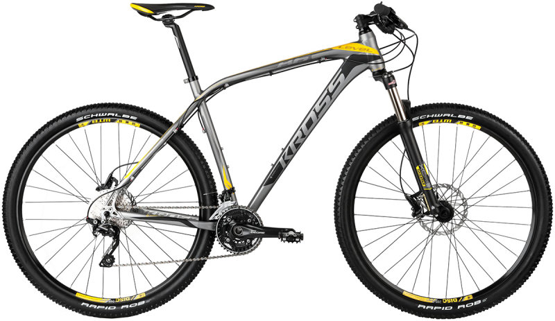Велосипед Kross LEVEL B6 29 graphite-black-yellow matte