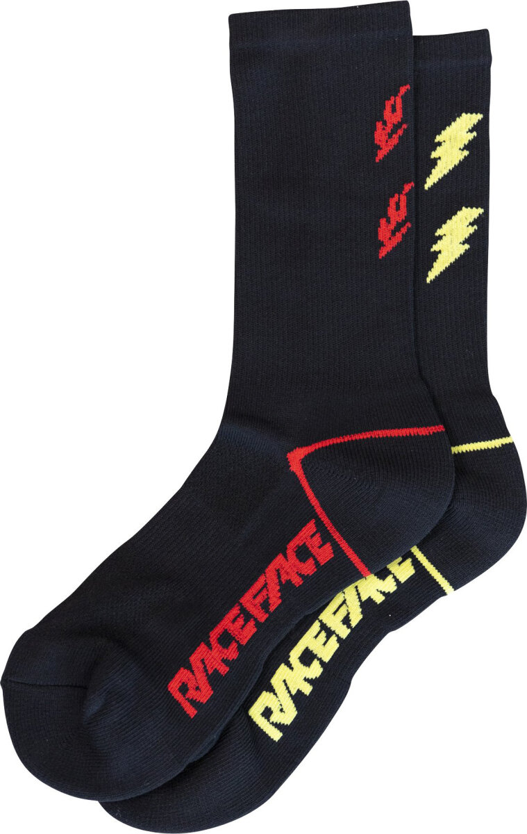 Носки велосипедные RaceFace Fire'n'Lightning 7" Socks (Black) RFHB105008, RFHB105007