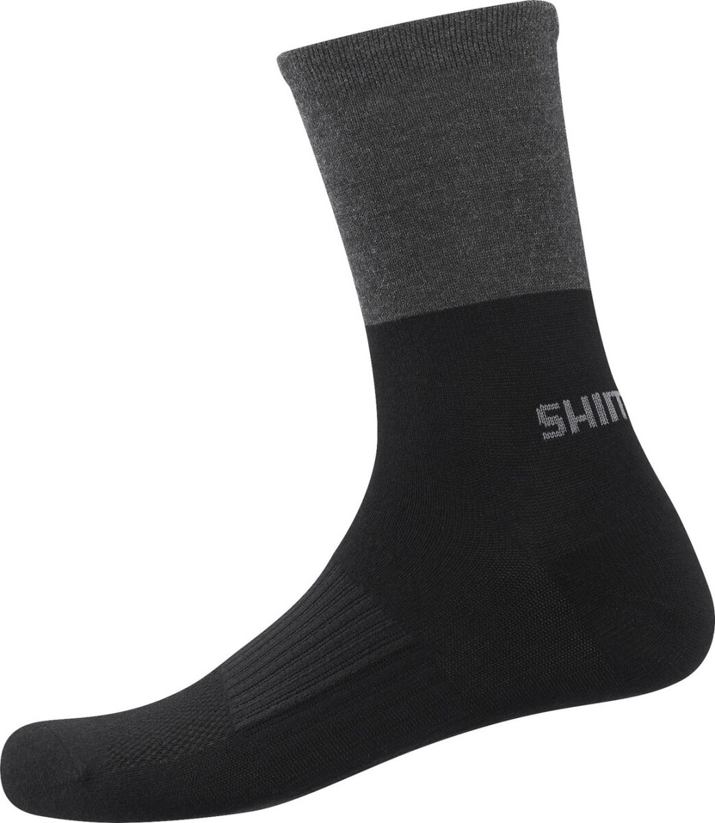Носки велосипедные Shimano Original Wool Tall Socks (Black/Gray) ECWSCBWUS11ML1361