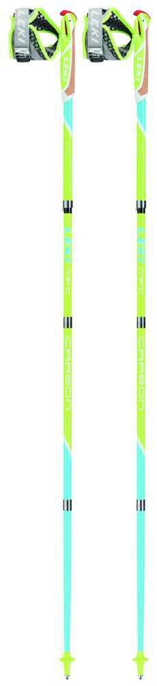 Палки для трейлраннинга Leki Micro Flash Carbon Poles (Beige/Neongreen/Cyan) 651 25821 120, 651 25821 130, 651 25821 125