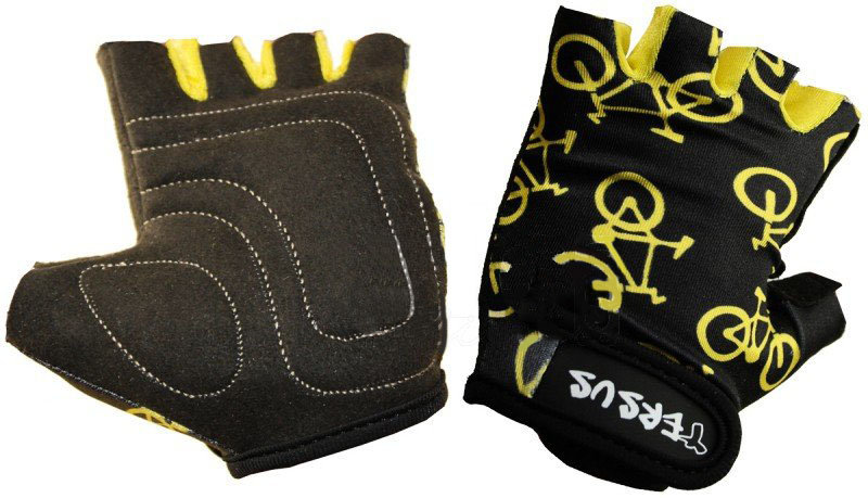 Велосипедные детские перчатки Tersus KIDS BIKE black-yellow NC-2337-b/y-XS, NC-2337-b/y-S, NC-2337-b/y-XXS
