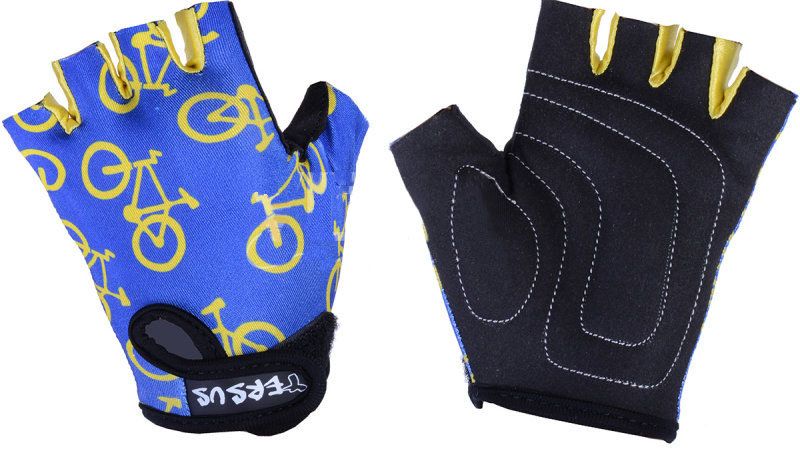 Велосипедные детские перчатки Tersus KIDS BIKE blue-yellow NC-2337-2014, NC-2337-b/y-XS, NC-2337-b/y-XXS