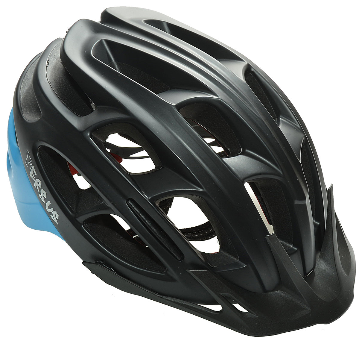 Велосипедный шлем Tersus RACE matt black-azure-coral 18-IRM06-T022-M/L