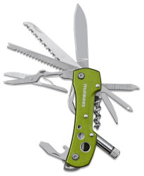 Брелок-мультиинструмент Munkees 15 Function Pocket Knife (Led Green)
