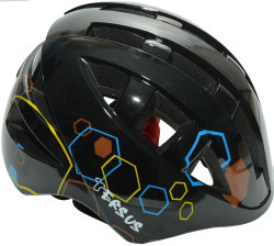 Велосипедный шлем Tersus JOCKEY hexagons blue yellow