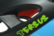 Велосипедный шлем Tersus RACE matt black-azure-lime Tersus RACE  logo 18-IRM06-T023-M/L