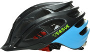 Велосипедный шлем Tersus RACE matt black-azure-lime Tersus RACE side blue 18-IRM06-T023-M/L